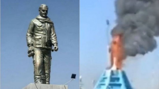 Qasım Süleymaninin heykəli YANDIRILDI