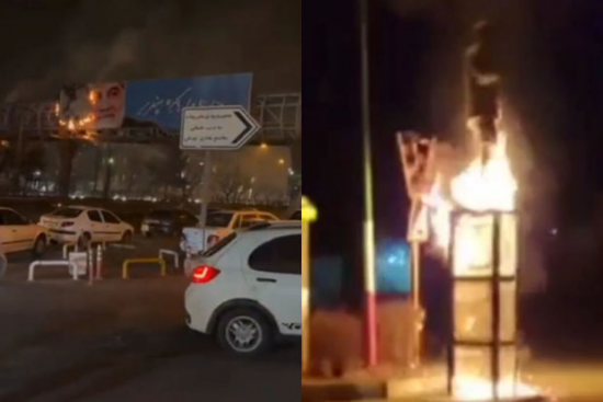 İranda Qasım Süleymaninin heykəlini və bannerini yandırdılar