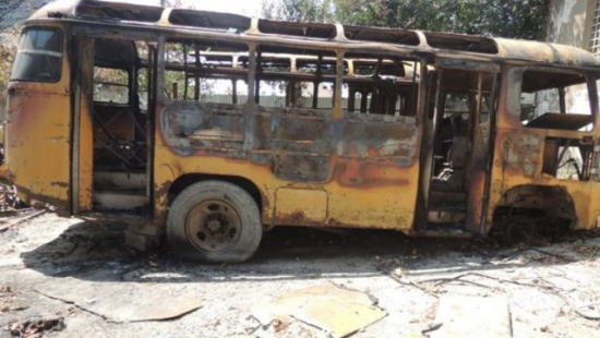 Qəbələdə “PAZ” avtobusu yandı