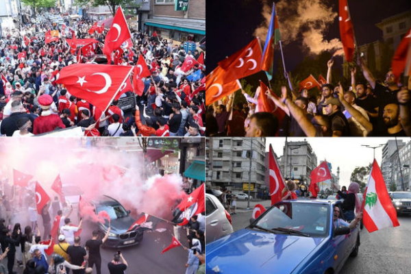 Ərdoğanın qələbəsi dünyanın müxtəlif şəhərlərində qeyd olundu - VİDEO