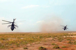 Azərbaycan helikopterləri havaya qaldırıldı - VİDEO